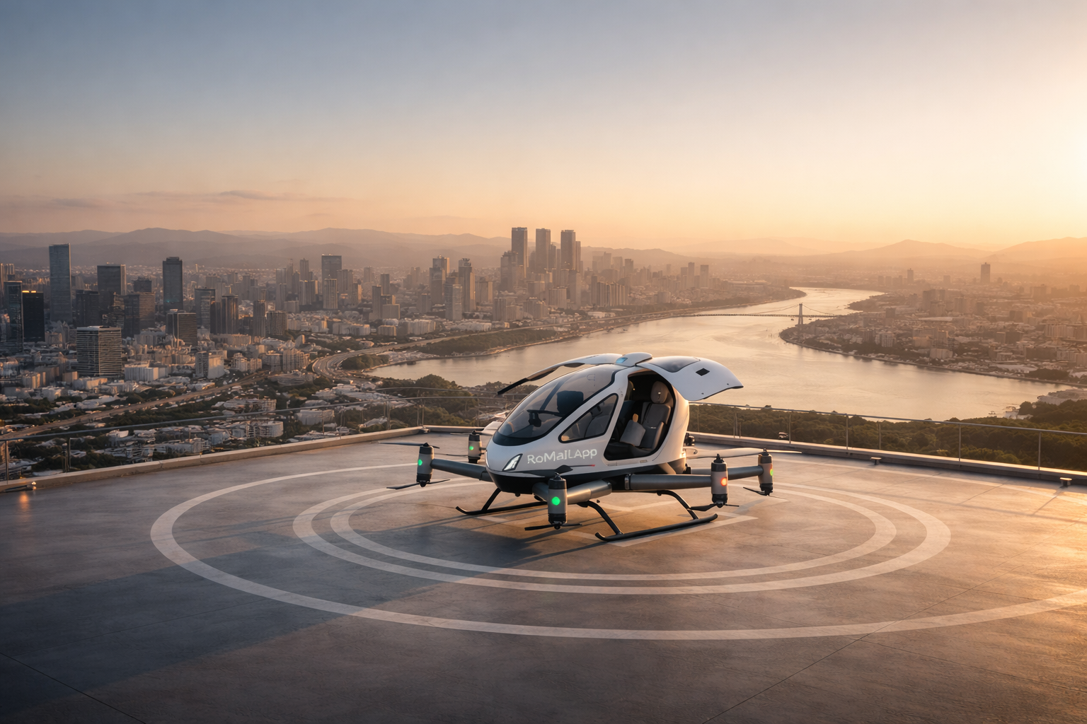 Global media event at a luxury vertiport